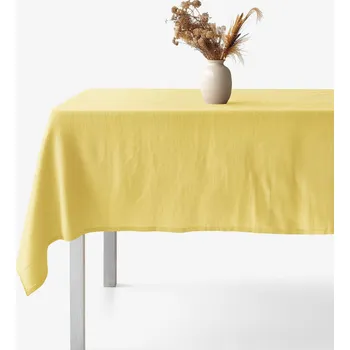 ubrus Hranatý ubrus ze lněné směsi - žlutý 80 x 80 cm