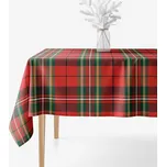 Hranatý ubrus 100% bavlněné plátno - Červené káro 120 x 180 cm