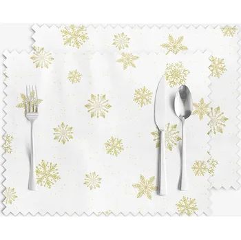 ubrus Prostírání na stůl teflonové - Zlaté sněhové vločky - sada 2ks 30 x 40 cm
