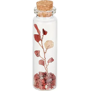 Drahý kámen Magieprirody.cz Strom života Jaspis červený v lahvičce ze skla #ZB537 výška 7 cm