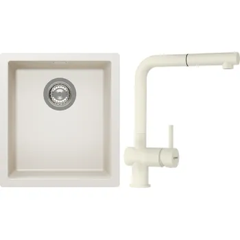 Granitový dřez Set Schock S12-2 (dřez Kaia N-100S Magnolia + baterie Epos.120 Magnolia)