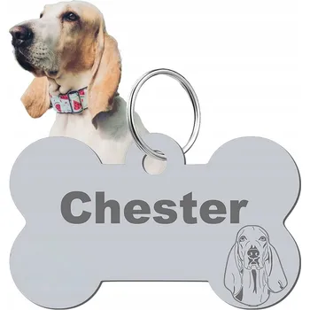 psí známka Adresář, identifikační známka kost ve tvaru kosti Mejk Jewellery stříbrná