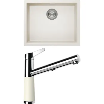 Kuchyňský dřez Set Schock S14-5 (dřez Kaia N-100L Magnolia + baterie SC-510.120 Magnolia)