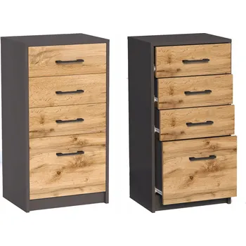 Komoda Komoda Meble Bestseller 45 x 35 x 85 cm dub wotan, grafit matná