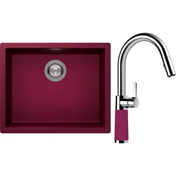 Kuchyňský dřez Set Schock S14-7 (dřez Kaia N-100L Berry + baterie SC-520.120 Berry)