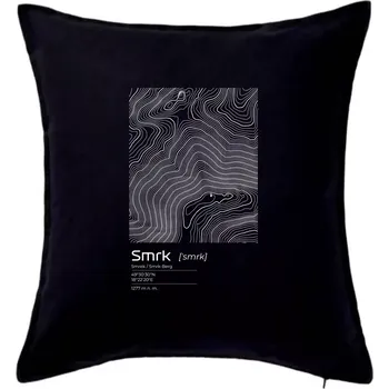 Polštář Smrk - vrstevnice v obdélníku - Polštář 50x50 - 50x50 - Pouze potah ( Černá )