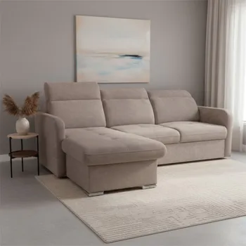 Obývací pokoj EMPIRIO rohová sedací souprava, univerzální, světle hnědá