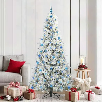 Vánoční stromek Umělý Skládací Vánoční Strom s stojanem Bílá 210 cm PE a PVC Bílá3397504