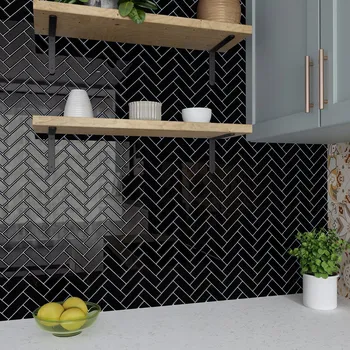 Obraz VaryPaper Samolepicí Obkladové Panely na Zeď Samolepky 3D 30x30 cm Černé, 1,86 m2