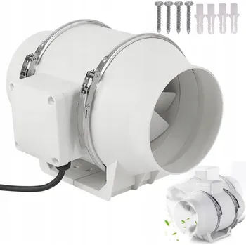 Domácí ventilátor Ventilátor potrubní odsávací výkonný 100mm 45W 2600 ot/min 150 m3/h tichý