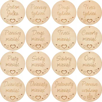 Obraz DŘEVĚNÉ TABULKY S FOTOGRAFICKÝM JMÉNEM PRVNÍ ROK 16 KUSŮ DÁREK