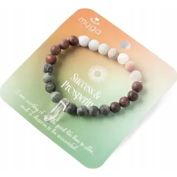 Náramek Náramek Myga Crystal Success & Prosperity - křišťál horský, amazonit