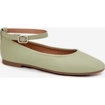 Dámské baleríny Dámské baleríny s páskem a přezkou Janelor – zelené Velikost: 40