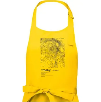 Kuchyňská zástěra Trosky - vrstevnice v obdélníku - Dámská zástěra na vaření - Univerzální velikost ( Žlutá )
