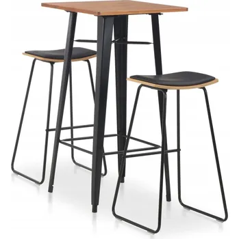 Jídelní set 3dílná barová souprava, ocel, černá