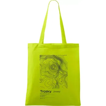 Trosky - vrstevnice v obdélníku - Taška bavlněná - 42 x 38 cm ( Limetková )