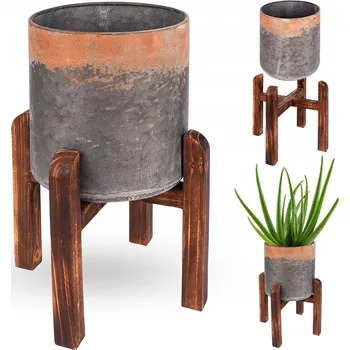 Květináč Květináč VELKÝ KVĚTINÁČ NA STOJANU kovový obal na rostliny květiny 24x36