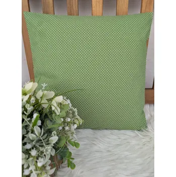 Povlak na polštářek Povlak na polštář 40 x 40 cm – bílý puntík na zelené