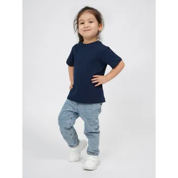 DÍVČÍ CHLAPECKÉ TRIČKO NA TĚLOCVIK BAVLNA TMAVĚ MODRÉ VELIKOST 164