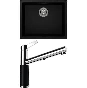 Kuchyňský dřez Set Schock S14-5 (dřez Kaia N-100L Puro + baterie SC-510.120 Puro)