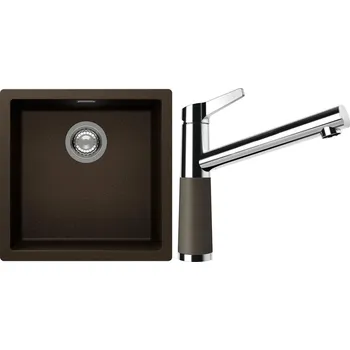 Kuchyňský dřez Set Schock S13-4 (dřez Kaia N-100 Bronze + baterie SC-510 Bronze)