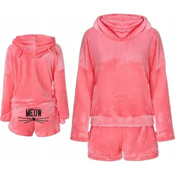 Dámské pyžamo Dámské pyžamo s kapucí, teplé, dvoudílné, plyšové, měkké, velikost M