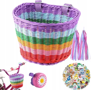 Košík na láhev Košík na kolo růžový + zvonek + ozdoba, sada na kolo pro dívku