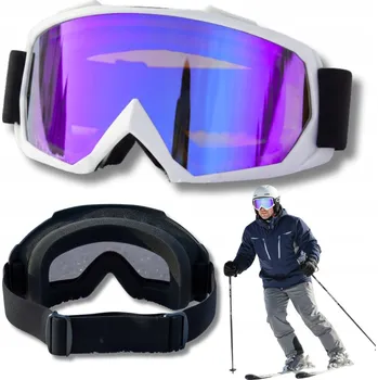 LYŽAŘSKÉ BRÝLE pánské dámské ANTI-FOG + UV na lyže snowboard BÍLÉ