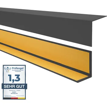 Stavební profil Rohová lišta z tvrdého PVC, rohový profil, samolepicí, tmavě šedá, 40x40mm, 1,5m