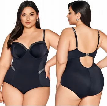 Dámské plavky Ava SKJ-63 black Černé plavky 90B JEDNODÍLNÉ