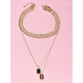 Náhrdelník Módní Dlouhý Dámský Náhrdelník Celebrita Multi 4v1