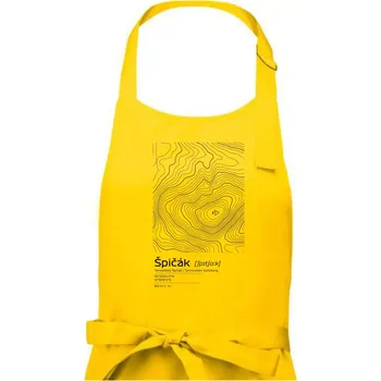 Kuchyňská zástěra Špičák - vrstevnice v obdélníku - Dámská zástěra na vaření - Univerzální velikost ( Žlutá )