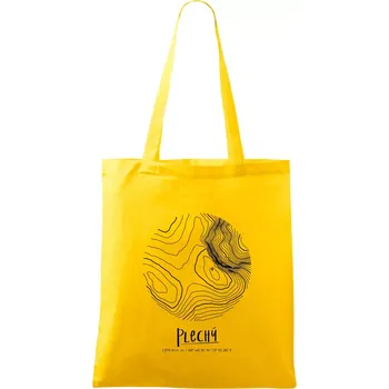 Plechý - vrstevnice v kruhu - Taška bavlněná - 42 x 38 cm ( Žlutá )