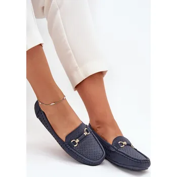 Dámské mokasíny Dámské perforované mokasíny s ozdobou Kaydance – granátové Velikost: 38