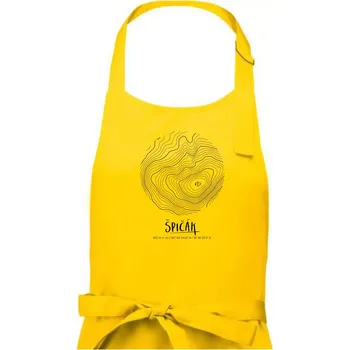 Kuchyňská zástěra Špičák - vrstevnice v kruhu - Dámská zástěra na vaření - Univerzální velikost ( Žlutá )