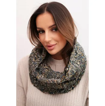 Šála Komin dámský vlněný měkký zimní KN25 jeansový+khaki UNI