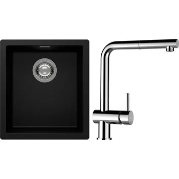 Kuchyňský dřez Set Schock S12-13 (dřez Kaia N-100S Magma + baterie Epos.120 Chrom)