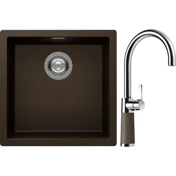 Kuchyňský dřez Set Schock S13-6 (dřez Kaia N-100 Bronze + baterie SC-520 Bronze)