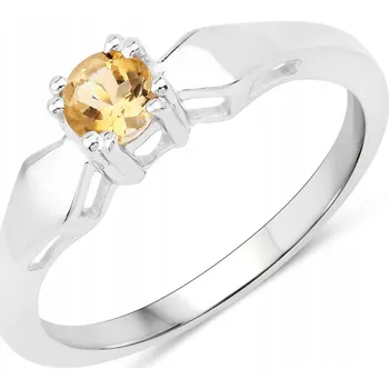 Prsten NÁDHERNÝ STŘÍBRNÝ PRSTÝNEK S PŘÍRODNÍM CITRÍNEM