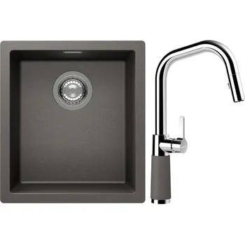 Kuchyňský dřez Set Schock S12-9 (dřez Kaia N-100S Silverstone + baterie SC-530.120 Silverstone)