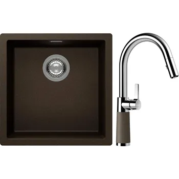 Kuchyňský dřez Set Schock S13-7 (dřez Kaia N-100 Bronze + baterie SC-520.120 Bronze)