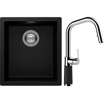 Kuchyňský dřez Set Schock S12-9 (dřez Kaia N-100S Magma + baterie SC-530.120 Magma)