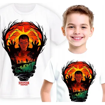 DĚTSKÉ TRIČKO BÍLÉ STRANGER THINGS JEDENÁCTKA VELIKOST M 140 CM