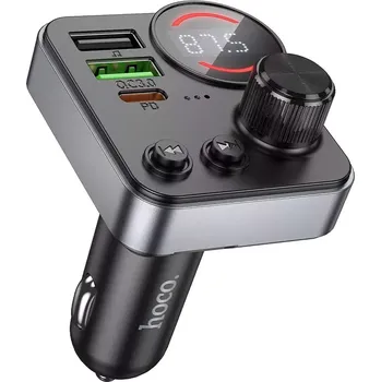 FM transmitter Transmiter FM Bluetooth Hoco E86, 2x USB A 1x USB C, PD 48W, QC 3.0, barva černá