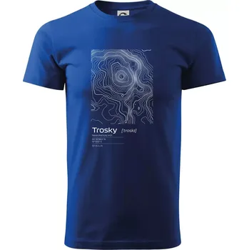 Pánské tričko Trosky - vrstevnice v obdélníku - Triko extra velké (5-8XL) - 6XL ( Královská modrá )