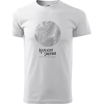 Pánské tričko Králický Sněžník - vrstevnice v kruhu - Triko extra velké (5-8XL) - 6XL ( Bílá )