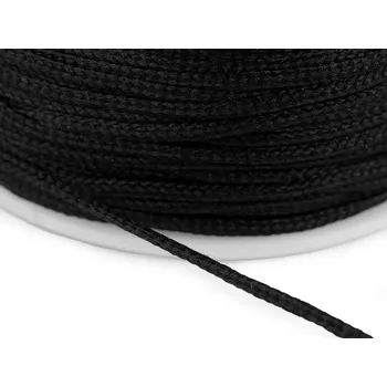 Oděvní šňůra PES Ø2 mm, střední, 2 černá