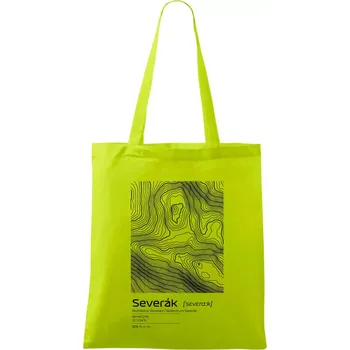 Severák - vrstevnice v obdélníku - Taška bavlněná - 42 x 38 cm ( Limetková )