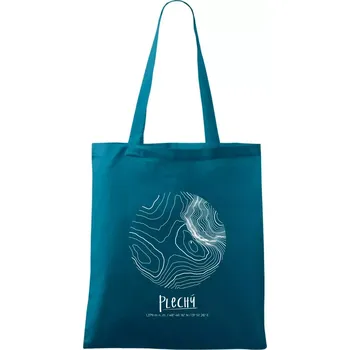 Plechý - vrstevnice v kruhu - Taška bavlněná - 42 x 38 cm ( Petrolejová )