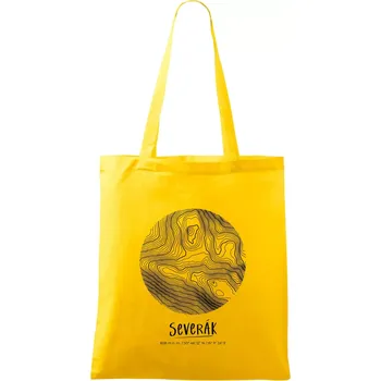 Severák - vrstevnice v kruhu - Taška bavlněná - 42 x 38 cm ( Žlutá )